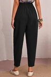 Elastic Waist Pocket Tapered Pants - Trendsi - Flyclothing LLC