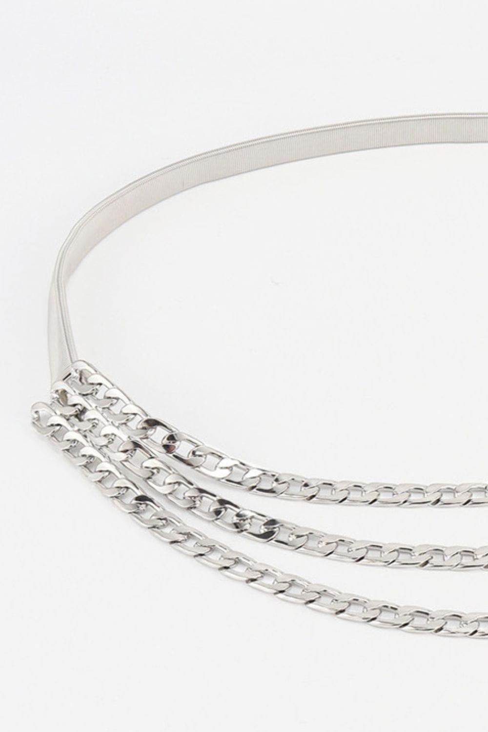 Metal Triple-Layered Chain Belt - Trendsi