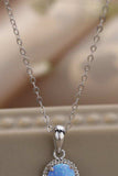 Opal Round Pendant Chain Necklace - Trendsi - Flyclothing LLC