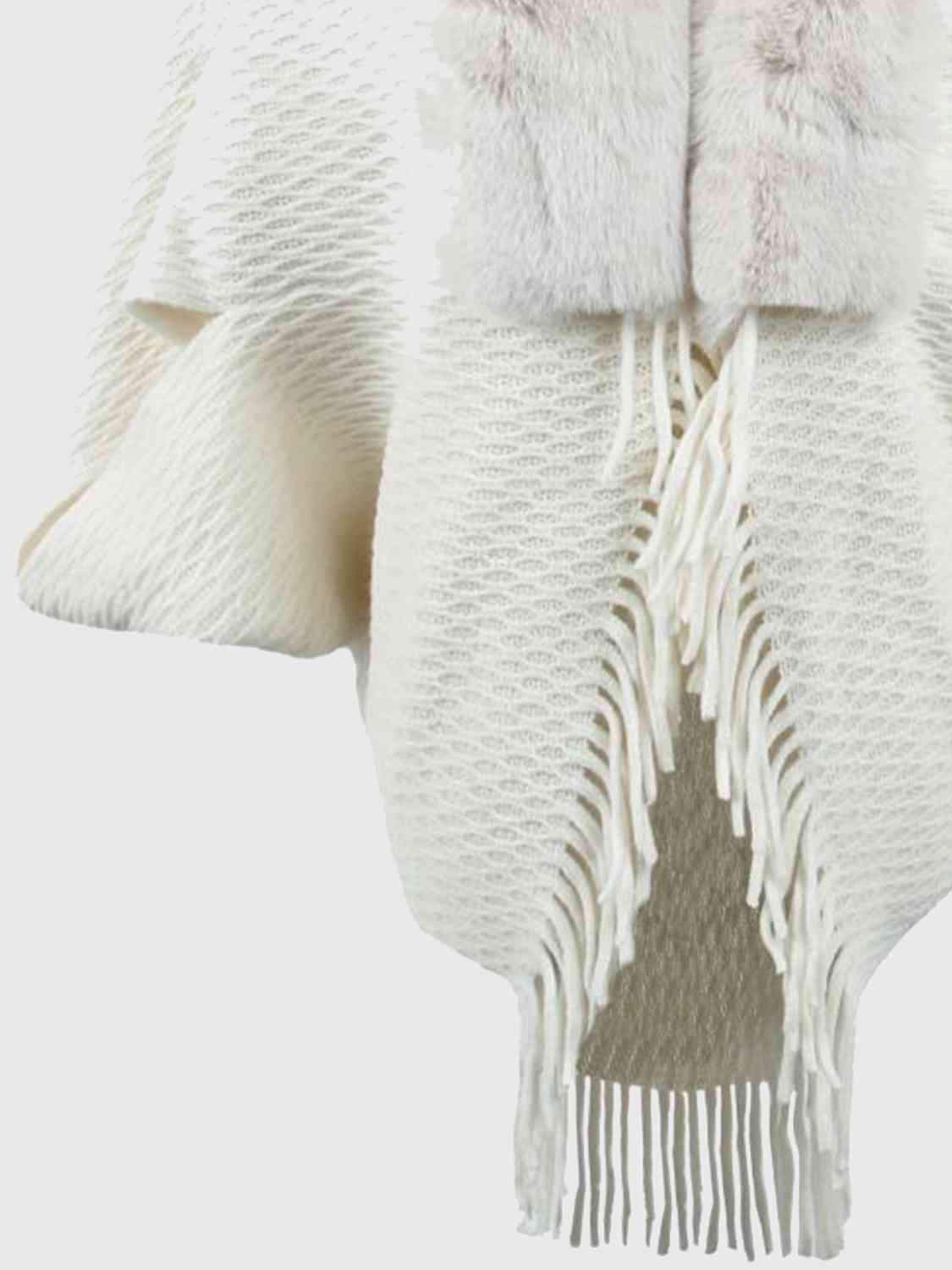 Open Front Fringe Hem Poncho - Trendsi - Flyclothing LLC