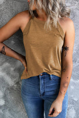 Curved Hem Grecian Tank Top - Trendsi