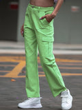 Straight Leg Cargo Pants - Trendsi