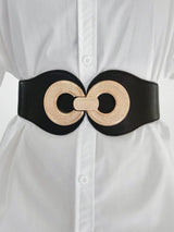 Alloy Buckle Elastic PU Belt - Trendsi - Flyclothing LLC