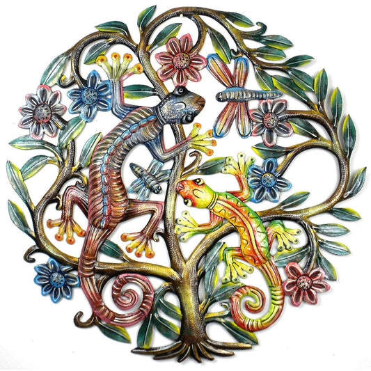 24 inch Painted Gecko Tree of Life - Croix des Bouquets - Flyclothing LLC