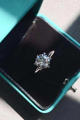 925 Sterling Silver Moissanite 6-Prong Ring - Trendsi - Flyclothing LLC