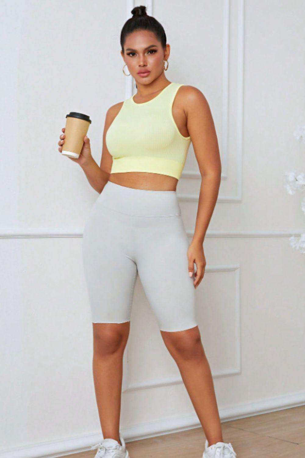 Round Neck Long Active Bra - Trendsi - Flyclothing LLC