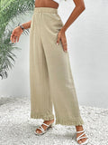Fringe Detail Wide Leg Pants - Trendsi