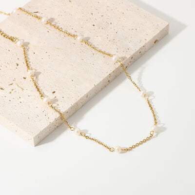 Freshwater Pearl 18K Gold-Plated Necklace - Trendsi - Flyclothing LLC
