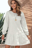 Round Neck Dropped Shoulder Mini Dress - Trendsi - Flyclothing LLC