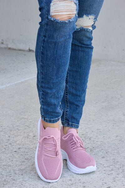 Forever Link Breathable Mesh Lace-up Round Toe Athletic Shoes - Trendsi