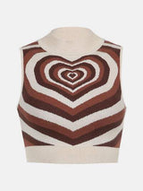 Heart Mock Neck Sweater Vest - Trendsi - Flyclothing LLC
