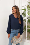 Swiss Dot Balloon Sleeve Blouse - Trendsi - Flyclothing LLC