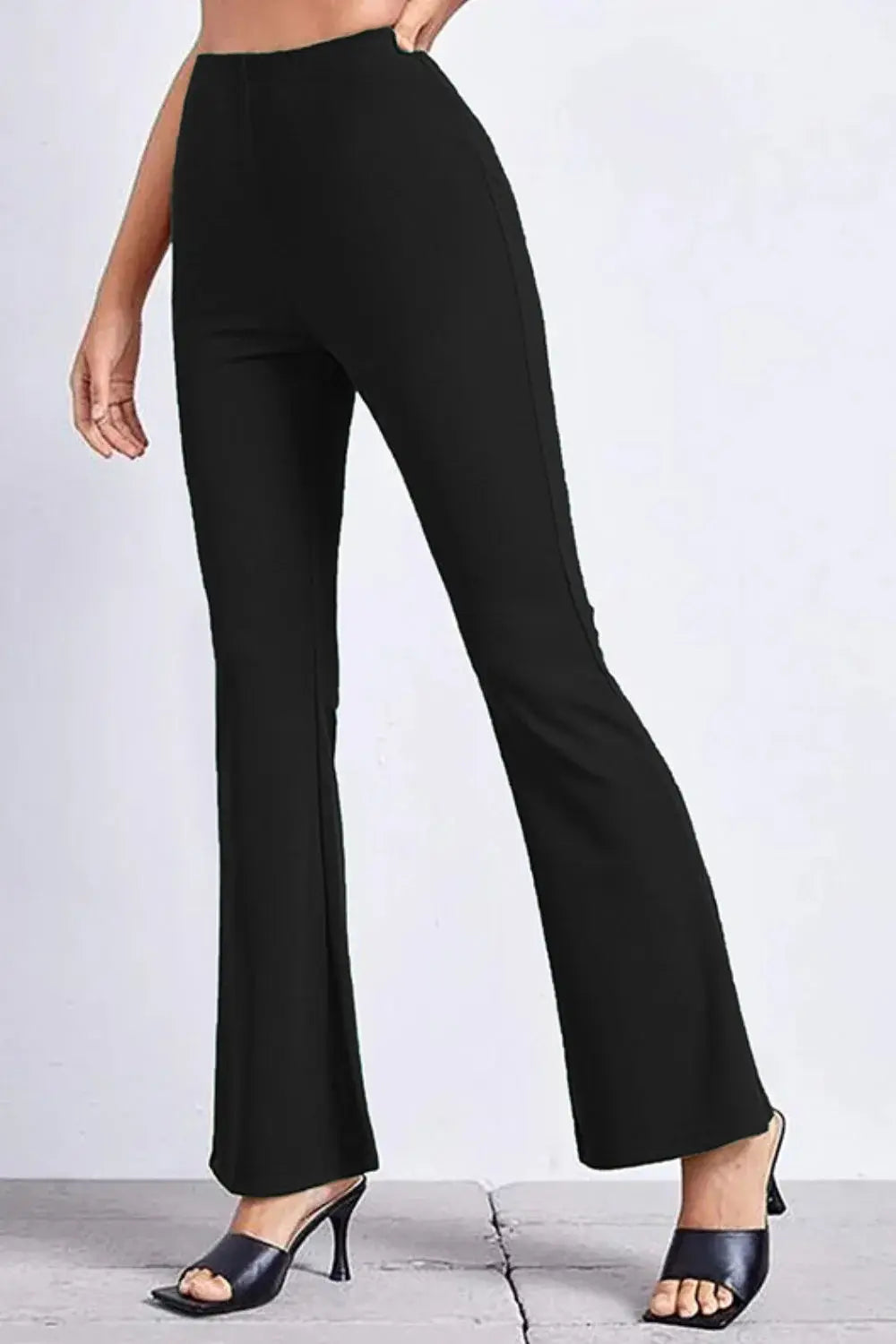 High Rise Flare Pants - Trendsi - Flyclothing LLC