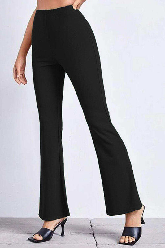 High Rise Flare Pants - Trendsi - Flyclothing LLC