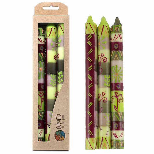 Hand Painted Candles in Kileo Design (three tapers) - Nobunto - Nobunto