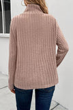 Ribbed Turtleneck Long Sleeve Sweater - Trendsi