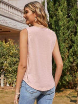 Solid Tie Neck Tank - Trendsi - Flyclothing LLC