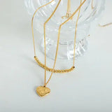 Heart Pendant Double-Lrayed Necklace - Trendsi - Flyclothing LLC