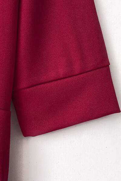 Mock Neck Tie-Waist Half Sleeve Jumpsuit - Trendsi - Flyclothing LLC