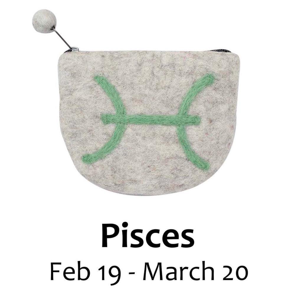 Felt Pisces Zodiac Coin Purse - Global Groove - Global Groove
