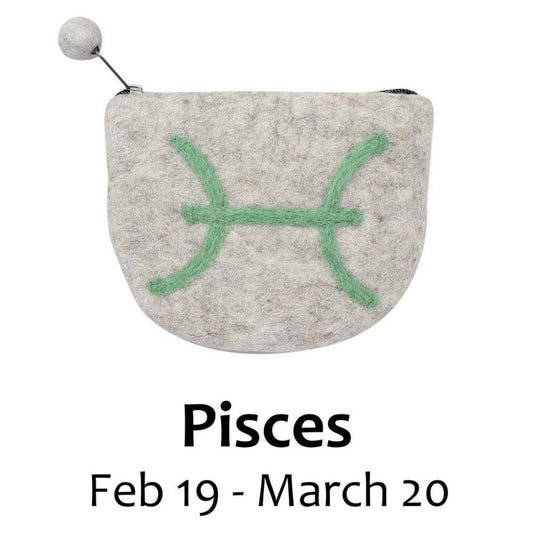 Felt Pisces Zodiac Coin Purse - Global Groove - Global Groove