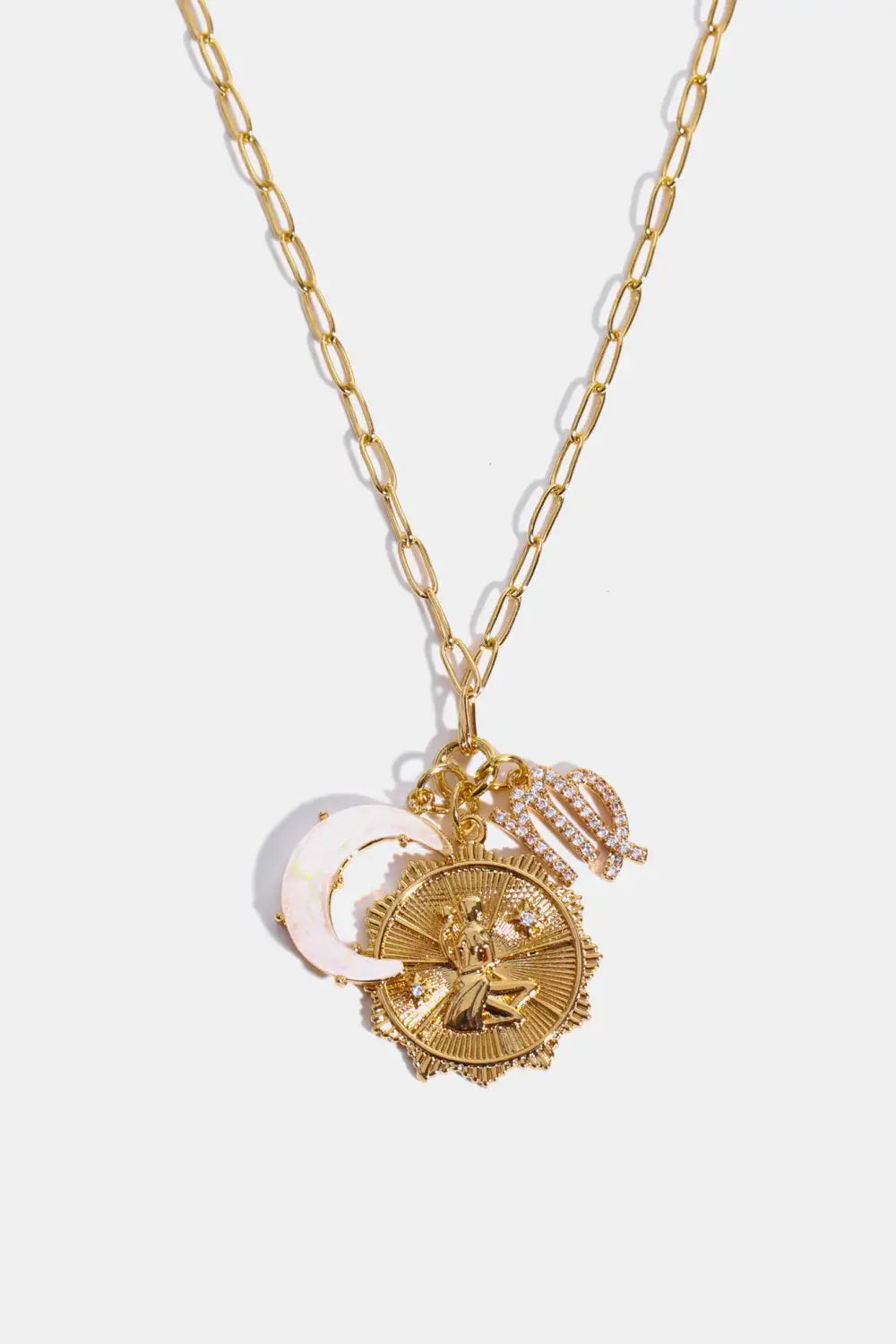 Constellation and Moon Pendant Copper Necklace - Trendsi - Flyclothing LLC