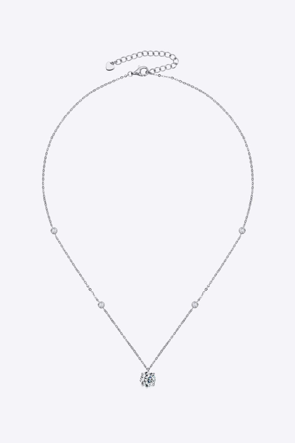 2 Carat Moissanite 4-Prong 925 Sterling Silver Necklace - Trendsi - Flyclothing LLC