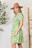 Double Take Smocked Scoop Neck Flounce Sleeve Mini Dress - Trendsi - Flyclothing LLC