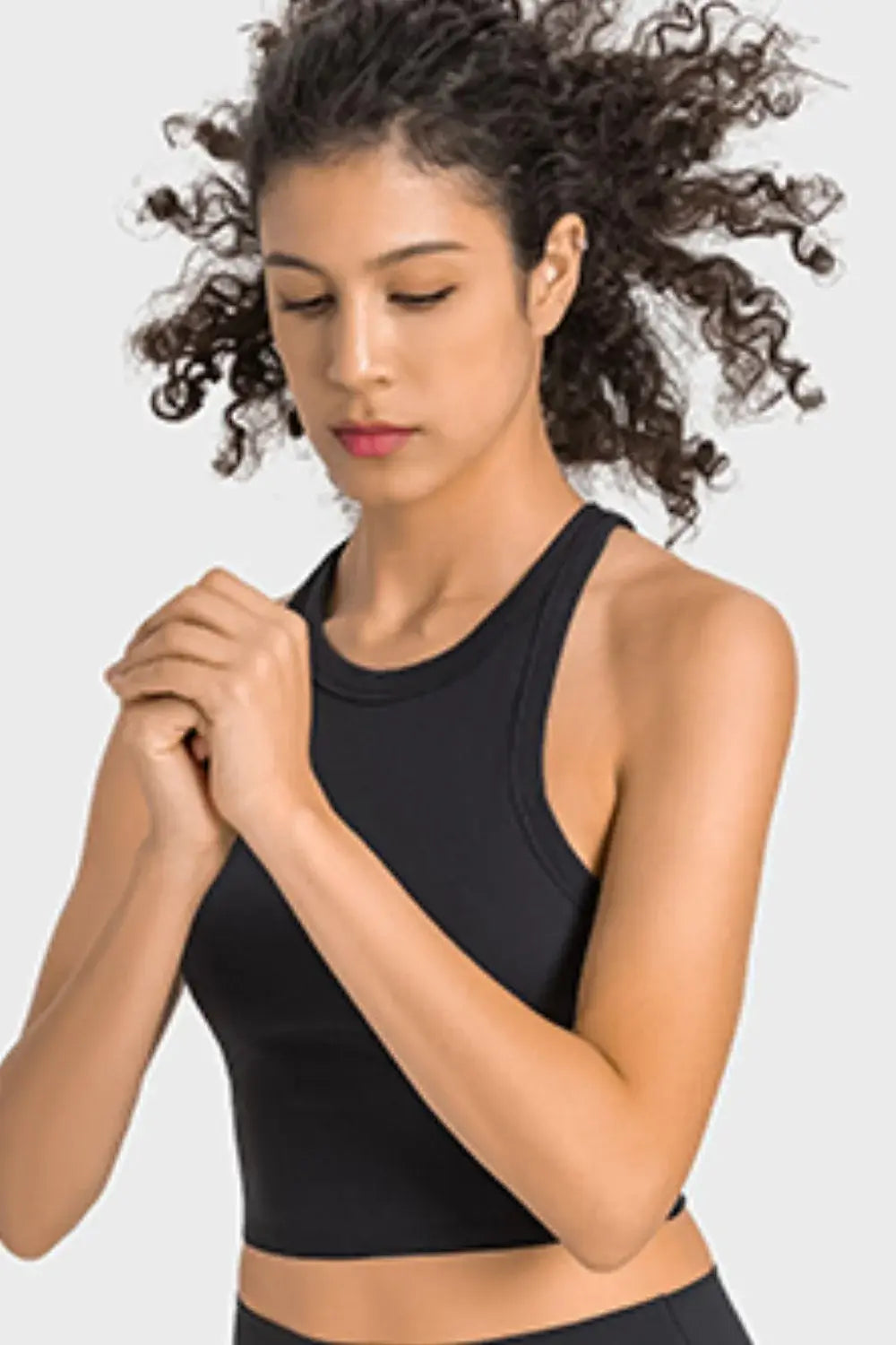 Racerback Cropped Sports Tank - Trendsi - Flyclothing LLC