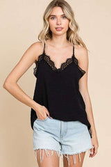 Culture Code Lace Detail Spaghetti Strap Cami - Trendsi