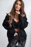 Zip Up Long Sleeve Hooded Jacket - Trendsi - Flyclothing LLC