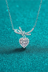 1 Carat Moissanite Heart Pendant Necklace - Trendsi - Flyclothing LLC