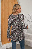 Printed Square Neck Long Sleeve Blouse - Trendsi - Flyclothing LLC