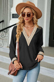 V-Neck Long Sleeve Blouse - Trendsi - Flyclothing LLC
