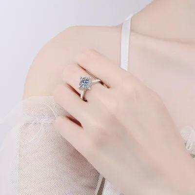 1 Carat Moissanite 925 Sterling Silver Ring - Trendsi - Flyclothing LLC