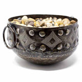 Large Hammered Metal Container with Round Handles - Croix des Bouquets - Croix des Bouquets - Flyclothing LLC