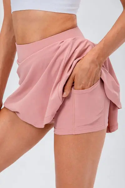 High Waist Pleated Active Skirt - Trendsi - Flyclothing LLC