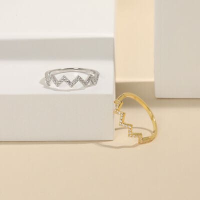 Wave Shape 925 Sterling Silver Ring - Flyclothing LLC