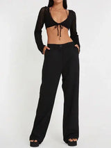 Openwork Tied Dropped Shoulder Cardigan - Trendsi - Flyclothing LLC