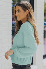 Ribbed Drop Shoulder Hoodie - Trendsi