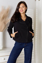 Culture Code Full Size Zip-Up Jacket with Pockets - Trendsi