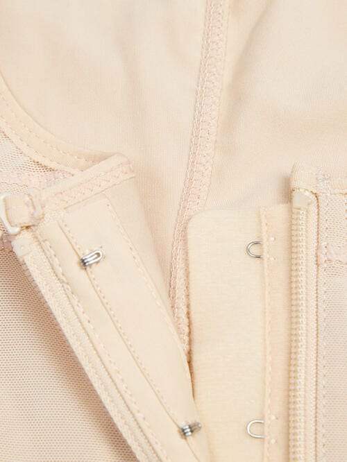 Full Size Zip Up Lace Detail Long Sleeve Shapewear - Trendsi - Flyclothing LLC