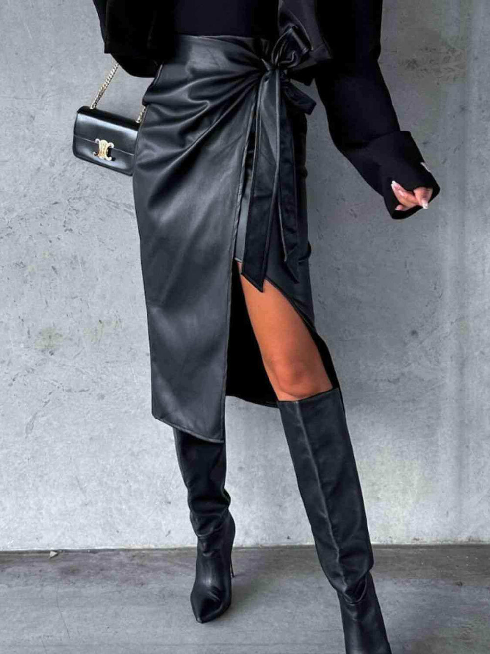 Tied High Waist Skirt - Trendsi - Flyclothing LLC