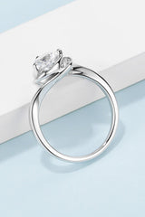 1 Carat Moissanite 925 Sterling Silver Heart Ring - Trendsi