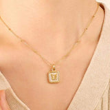 Butterfly Square Titanium Steel Pendant Necklace - Trendsi - Flyclothing LLC