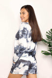 Double Take Tie-Dye Round Neck Top and Shorts Lounge Set - Trendsi - Flyclothing LLC