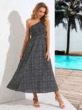 Printed Single Shoulder Midi Dress - Trendsi - Flyclothing LLC
