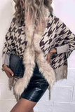 Houndstooth Fringe Hem Poncho - Trendsi - Flyclothing LLC