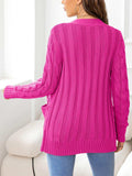 Button Down Cable-Knit Cardigan - Trendsi - Flyclothing LLC