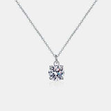 1 Carat Moissanite 925 Sterling Silver Necklace - Trendsi - Flyclothing LLC